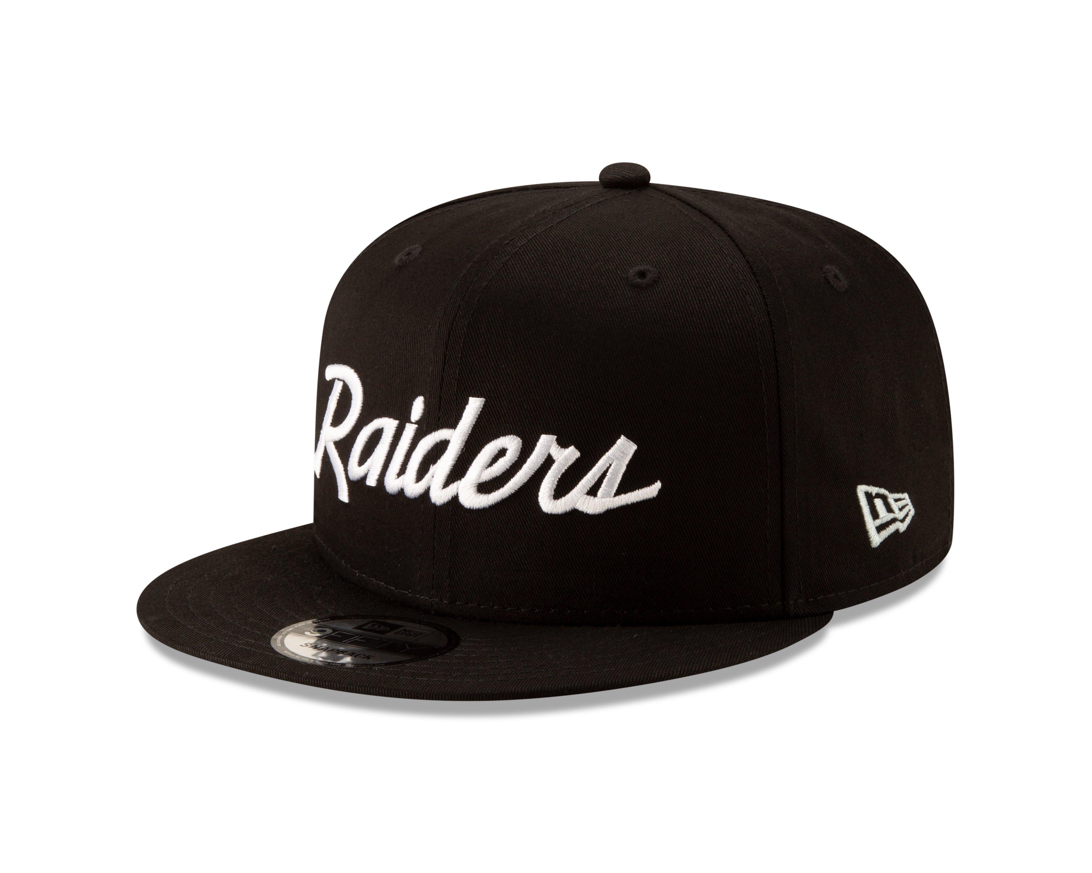 New Era Las Vegas Raiders 9FIFTY Script Snapback Hat - Black/White - BLACK/WHITE